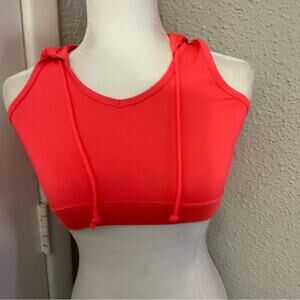 Forever 21 Cropped Drawstring Vest Hoodie  XS Flaws Dopamine Coconut Girl Skater